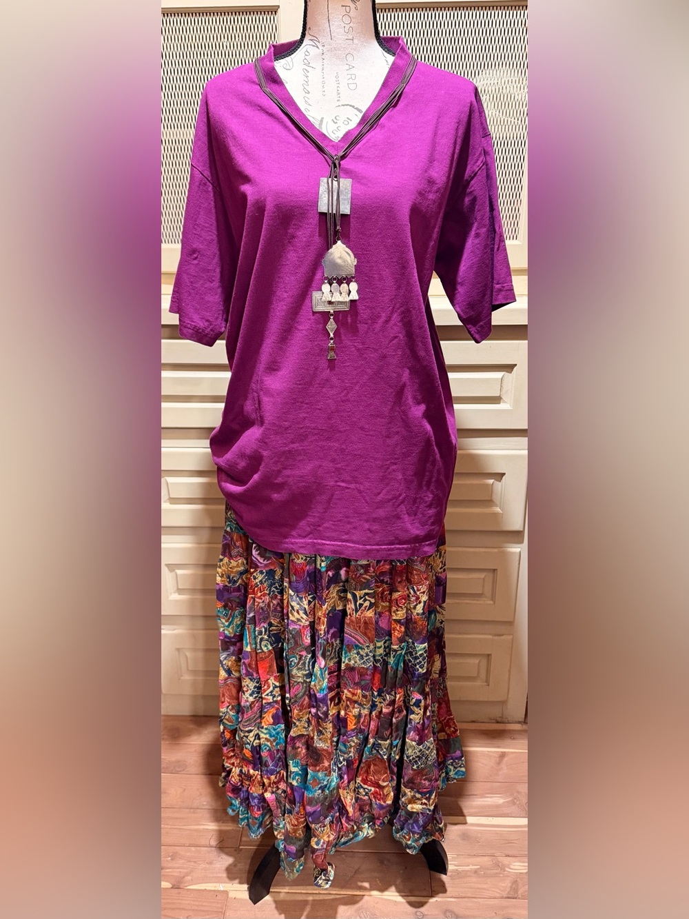 VTG Phool NWT Indian Cotton Tiered Maxi Skirt Top Set